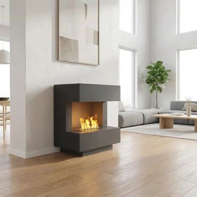 Glow Fire Kleist Schwarz - OMC 600 | Freistehender Wasserdampfkamin – Schwarz, 90 cm x 50 cm x 80 cm